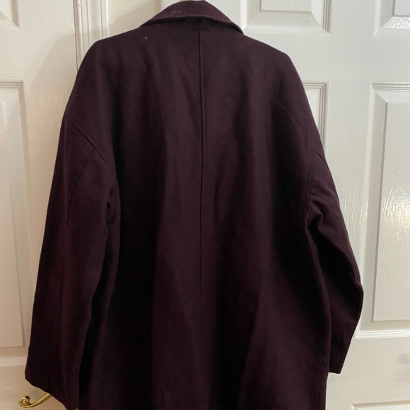 Plum Wool Jacket with Suede Collar and Detailing - Picture 5 of 6